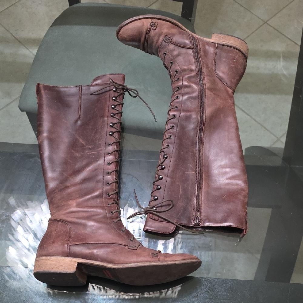 Charles David Chestnut Lace-Up Boots
